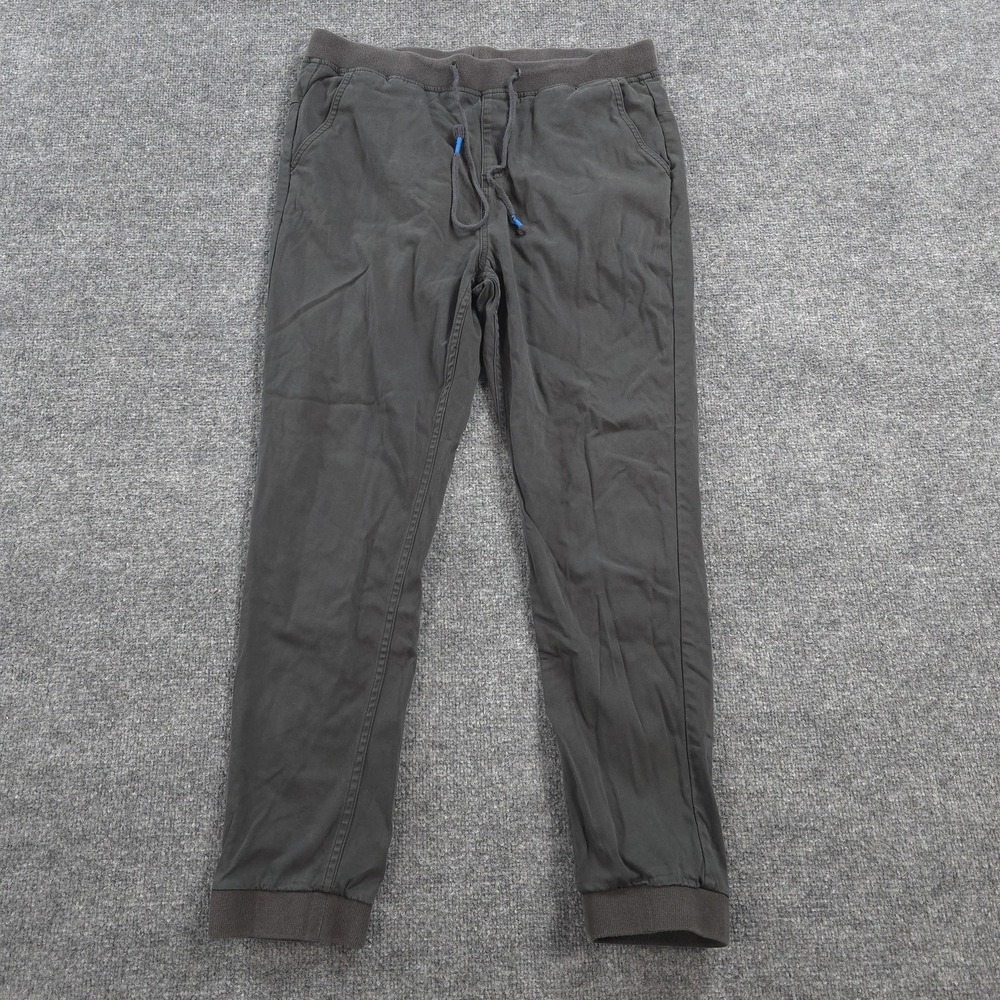 Mugsy Pants Mens Large Gray Jogger Stretch Elastic Waist Casual Lounge Preppy
